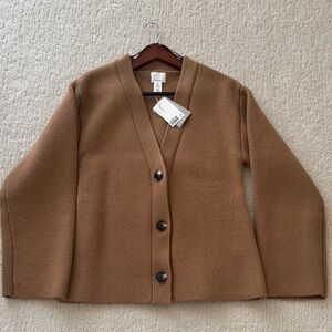 H&M fitted waist cardigan. NWT. Camel color. Size small.